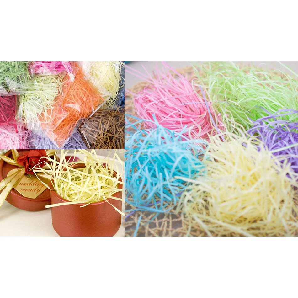 Giấy vụn trang trí hộp quà nhiều màu sắc túi 10g bông xốp mềm hàng cao cấp