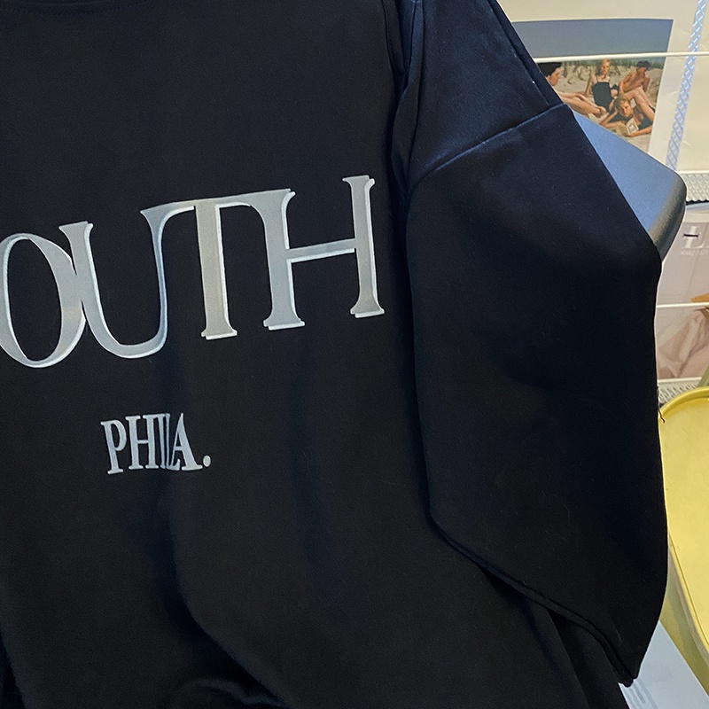 SUXI Áo Nỉ Nữ Dài Tay Cổ Tròn Có In Chữ Thời Trang Hàn Quốc Mới