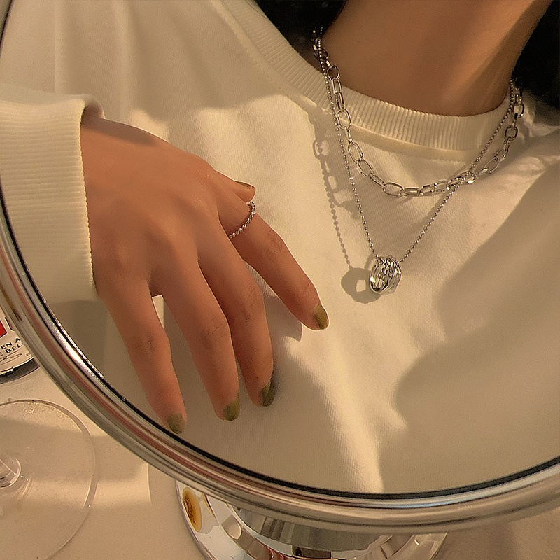 Vòng cổ Hai Lớp Phong Cách Hip Hop Hàn Quốc Thời Trang