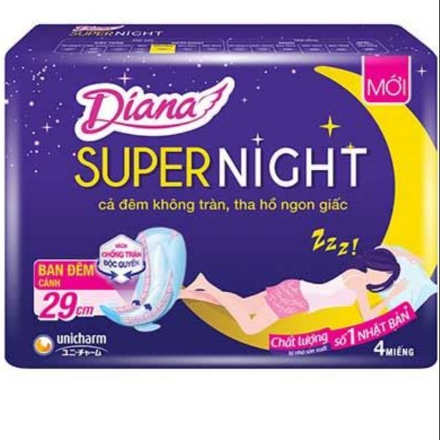 Băng vệ sinh Diana ban đêm 4 miếng (29cm)