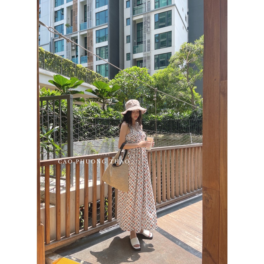 Đầm Suông LV Bèo Trắng