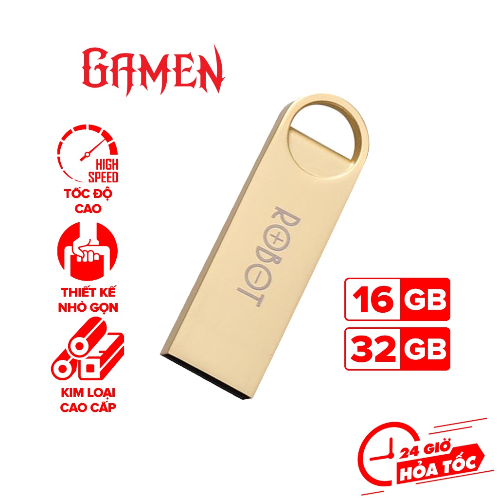 USB Thiết bị lưu trữ 16GB/32GB ROBOT RF316/RF332 Flash Drive kim loại siêu nhẹ kết nối nhanh