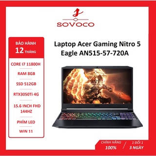 Laptop Acer Gaming Nitro 5 Eagle AN515-57-720A (i7 11800H 8GB Ram 512GB SSD RTX3050Ti 4G 15.6 inch FHD 144Hz Win11) thumbnail
