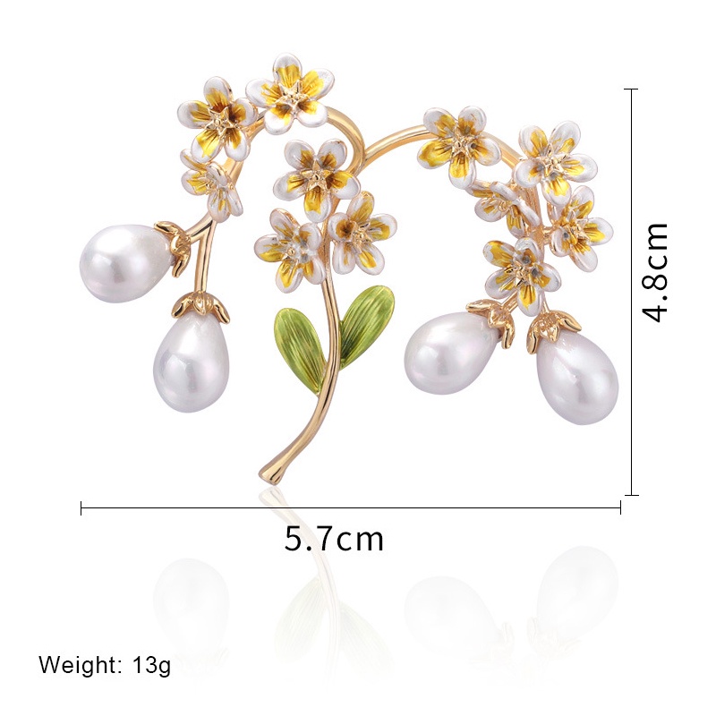 Ghim Cài Áo Hình Cành Cây Đính Ngọc Trai Phong Cách Đơn Giản Mới