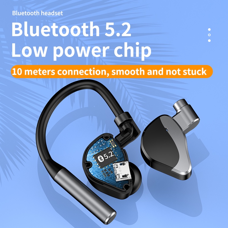 Tai Nghe Bluetooth 5.2 Không Dây Móc Tai Mono Một Bên Tai Chống Ồn Kèm Mic Chạm vào kiểm soát