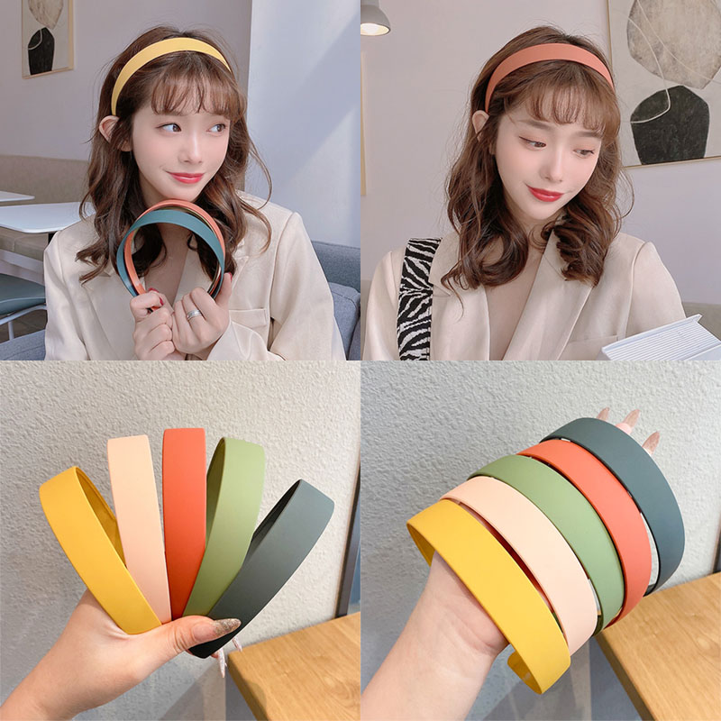 Fashion Color Wide Brim Headband Simple Wash Hairband Korean Headwear
