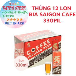 Thùng 12 lon bia SÀI Gòn café 330ml / Lốc 6 lon bia SAIGON CAFE 330ml