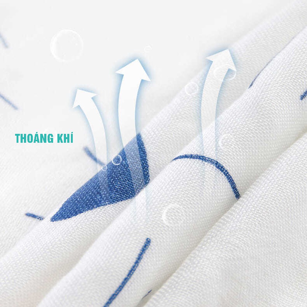 Chăn (mền) đũi cho bé sợi tre thiên nhiên và sợi Cotton, lsiêu mềm mịn, KT: 110x110cm, Minh House