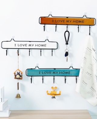 Móc Treo Tường I Love My Home - Móc Treo Gỗ Vintage Chịu Lực Loại 5 Móc
