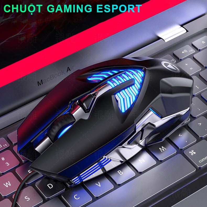 Chuột máy tính có dây gaming YINDIAO G4 Pro có LED RGB thiết kế công thái học cảm chuyên dụng chơi game - Chính hãng