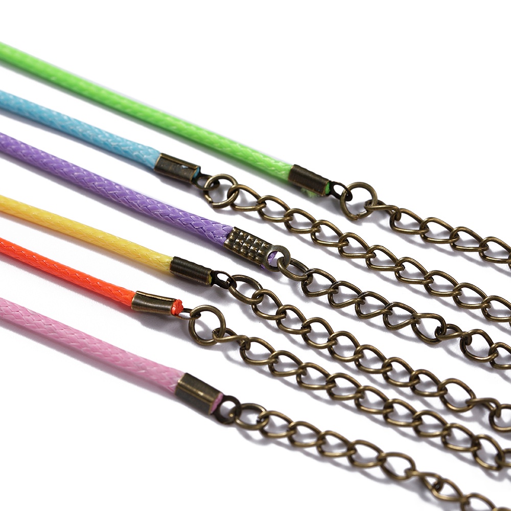 St.kunkka 1.5 / 2mm 50cm 10 cái Sợi bông Sợi Sáp Đồng thau Khóa vòng cổ có thể điều chỉnh