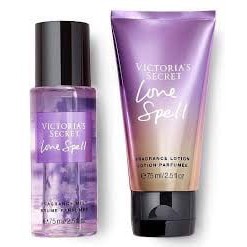 Bộ Nước Hoa + Dưỡng Thể Nữ Victoria Secret LOVE SPELL, BARE VANILLA, Gift Set, Body Mist, Lotion, Hương Nước Hoa