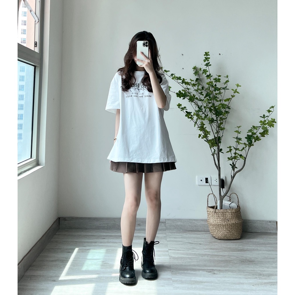 Áo thun cotton form rộng 2019 basic Miho house