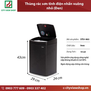 Thùng rác Fitis nhấn vuông (Có thể treo tường) STS1