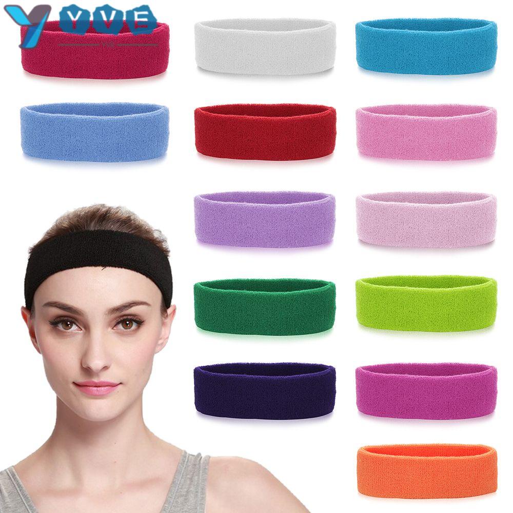 Yve Băng Đô Đeo Đầu Cotton Thấm Hút Mồ Hôi / Bóng Rổ / Tennis Co Giãn Dành Cho Nam Nữ Chạy Bộ