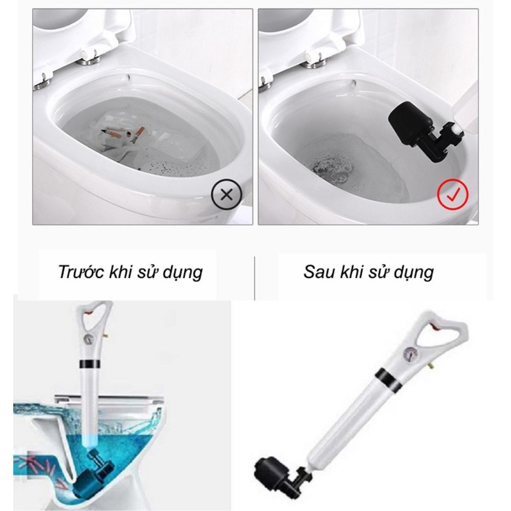 Súng Thông Tắc Bồn Cầu Bồn Rửa Chén Nobihome,súng thông bồn cầu bồn rửa chén bồn tắm khí nén cực mạnh 8 Kg