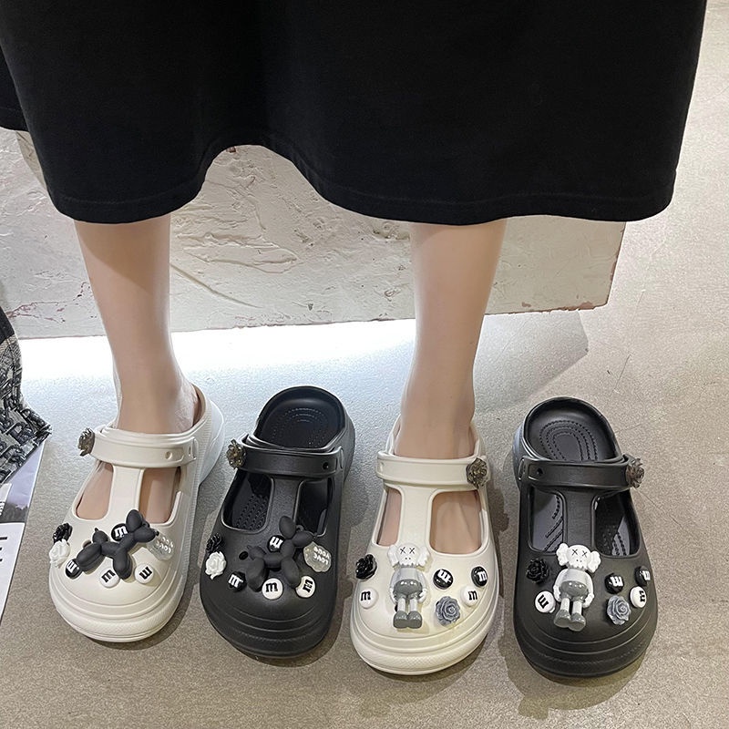 2023 Cái Mới Dép Sandal Đế Dày Siêu Nhẹ Thoải Mái Thời Trang Crocs Sesame Street KWAS Phụ kiện Dép Xăng đan
