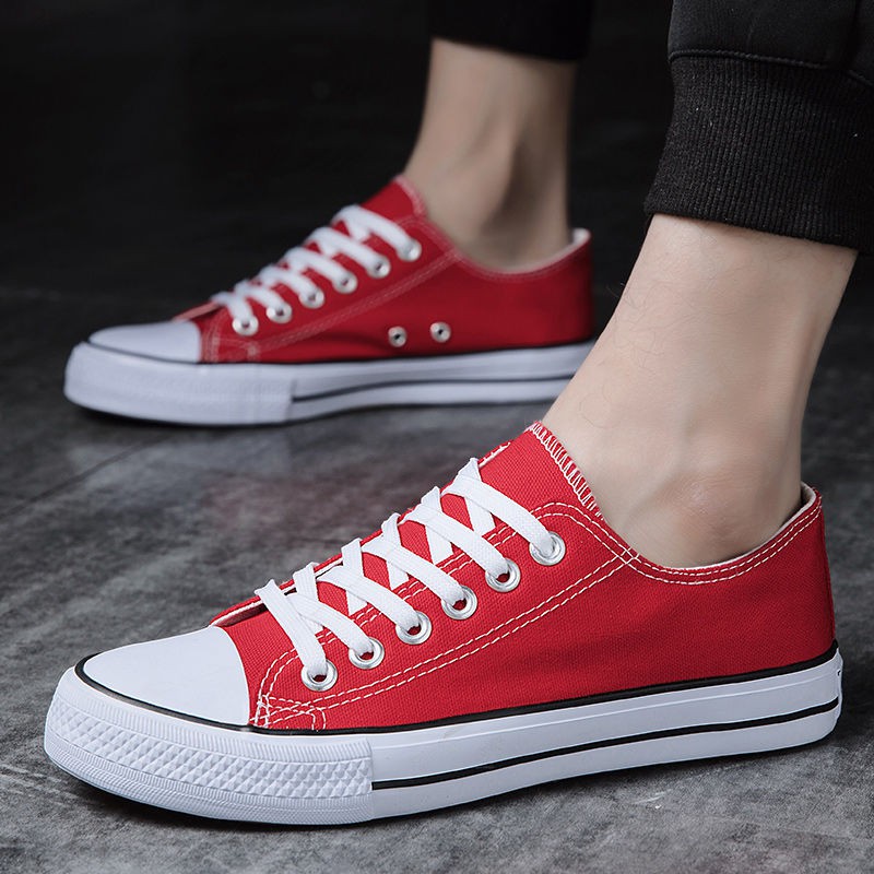 Harajuku Korean Men's Low Collar Canvas Youth Sneakers Non-slip Comfortable Flat Sandals