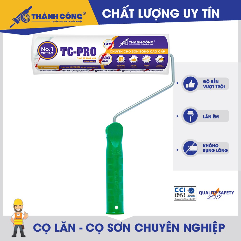 Cọ lăn TC PRO Tím, Cây lăn sơn nước, con lăn sơn, rulo lăn sơn chuyên dùng cho bề mặt phẳng, mịn, dùng cho sơn cao cấp