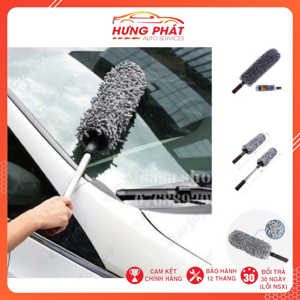 Chổi Lau, Rửa Xe Ô Tô Chuyên Dụng Sợi Mềm, Cán Kim Loại Có Thể Điều Chỉnh Độ Dài