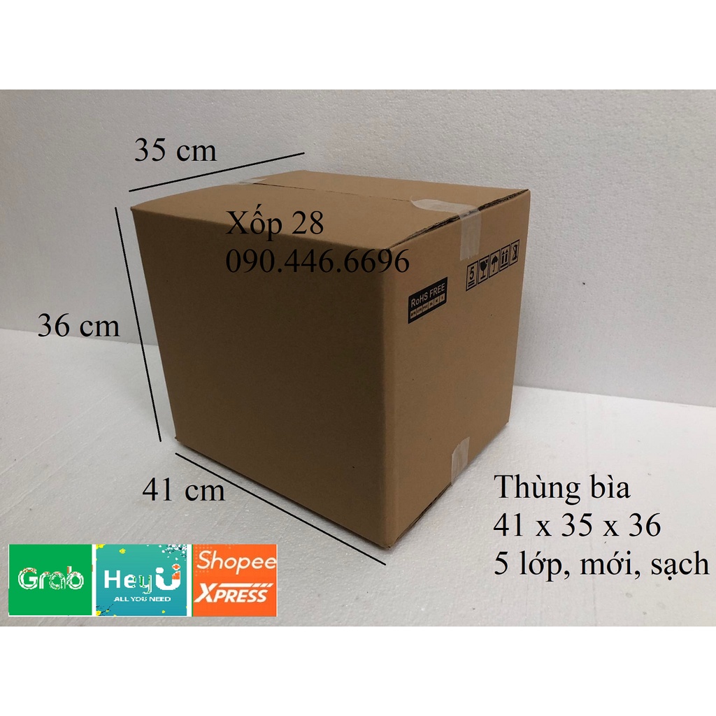 41x35x36 mới cứng 5 lớp Hộp thùng giấy bìa carton dùng đóng gói hàng hóa vận chuyển nhà giá rẻ to nhỏ vừa