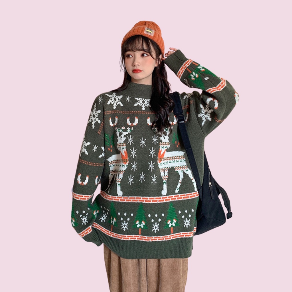Áo len nữ giáng sinh Mery Christmas nai sừng QUẢNG CHÂU cao cấp loại 1 màu đỏ QC021 | BigBuy360 - bigbuy360.vn