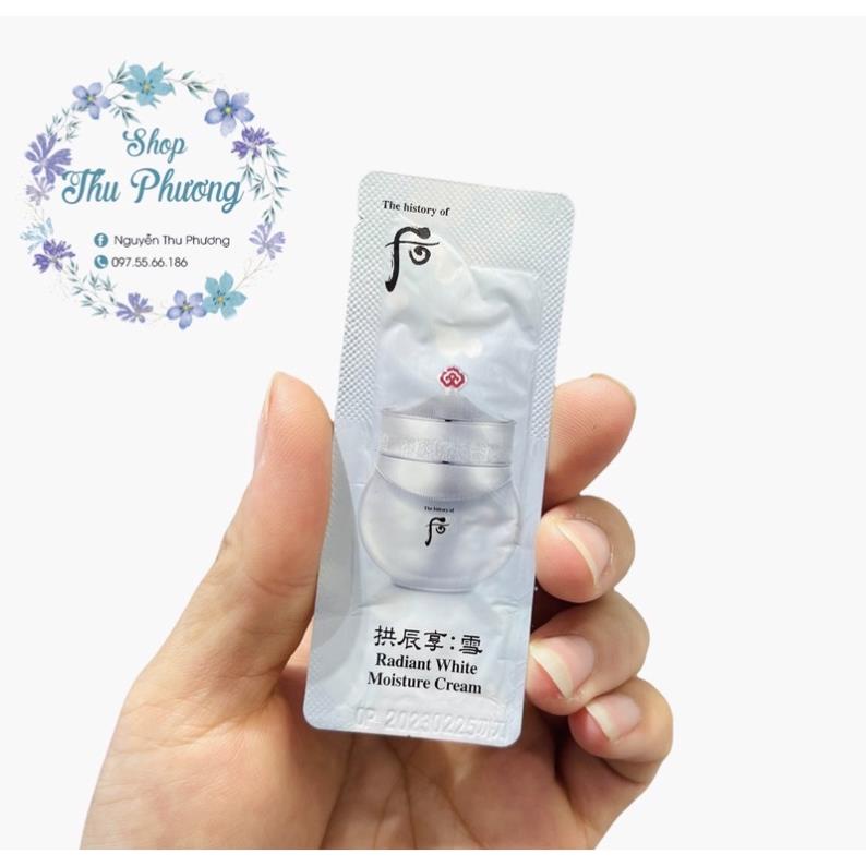 10 Gói Kem dưỡng trắng da Whoo Radiant White Moisture Cream 1ml