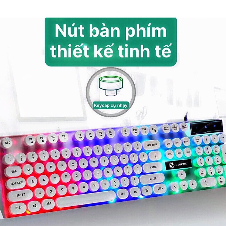 [COMBO 2 TRONG 1] Combo Chuột+bàn phím chính hãng thiết kế độc lạ phím tròn gắn đèn LED nhiều màu hiện đại