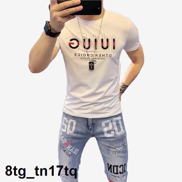 mới Áo thun nam tay ngắn màu trắng thêu họa tiết phong cách hàn quốc thời trang cao cấp Ms83 (Ảnh Thật Shop Tự Chụp) chấ