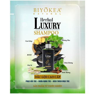Dầu gội bồ kết, dầu gội thảo dược Herbal Luxury Biyokea 6g