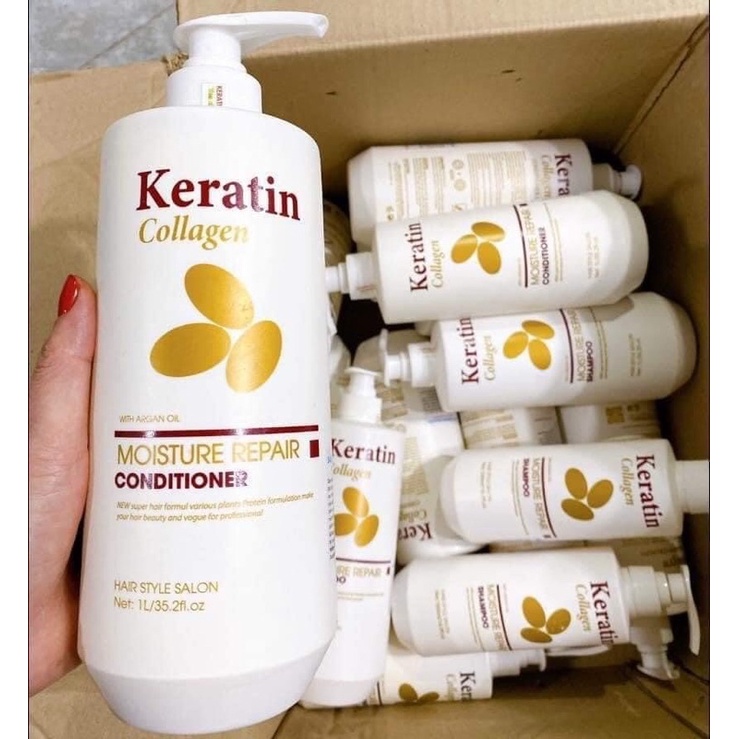 Dầu gội xả Keratin 500ml siêu đỉnh dành cho tóc mỏng sợi tóc mảnh