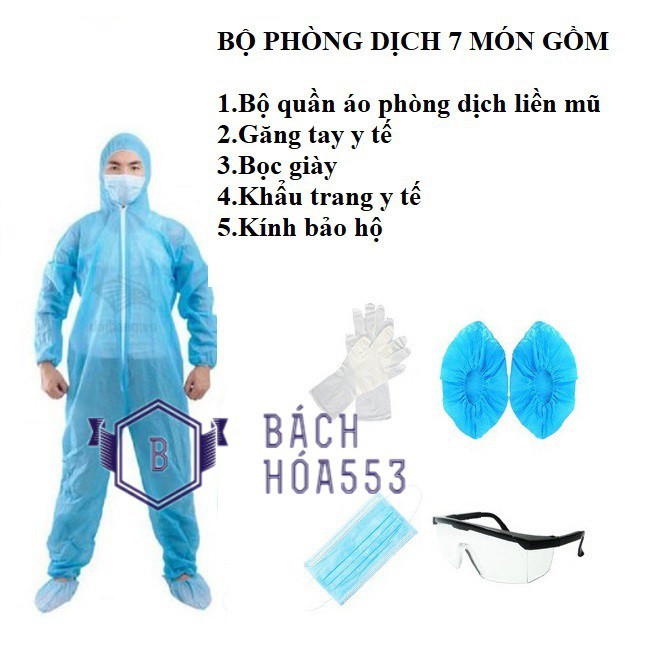 Set đồ bảo hộ y tế phòng chống dịch ( Tùy chọn bộ 7 món và bộ 4 món)