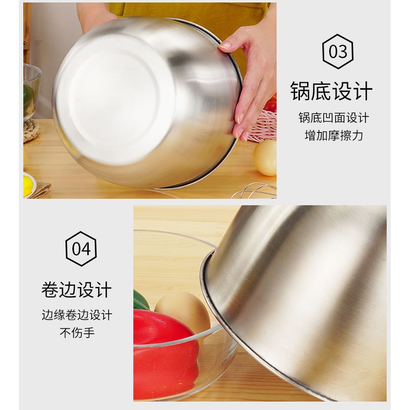 Tô đánh trứng bằng thép không gỉ chống văng tiện lợi