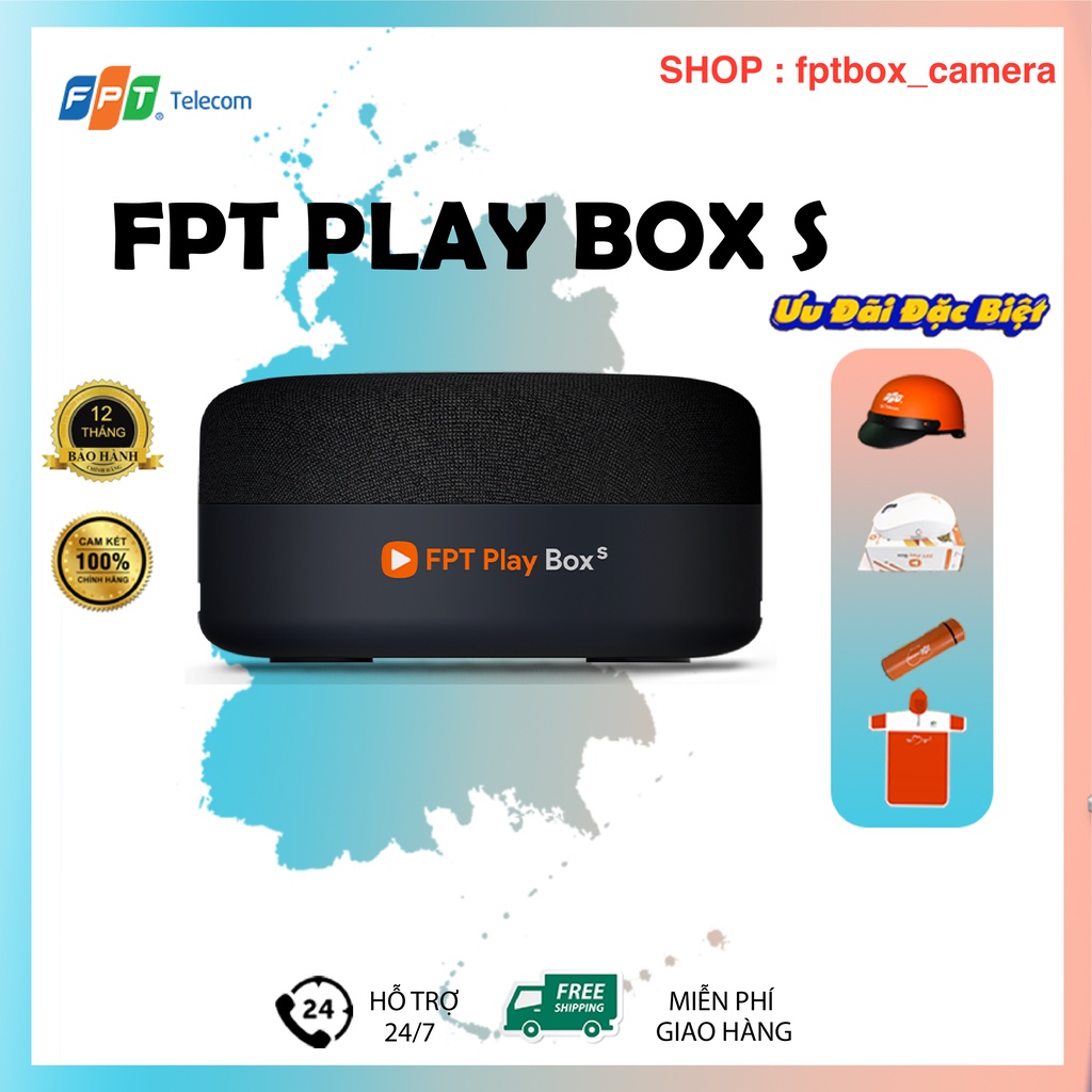 FPT Play Box S 2021 mã T590 Smart Home Smart hub điều khiển giọng nói không chạm hands free Android tv box Fpt và loa