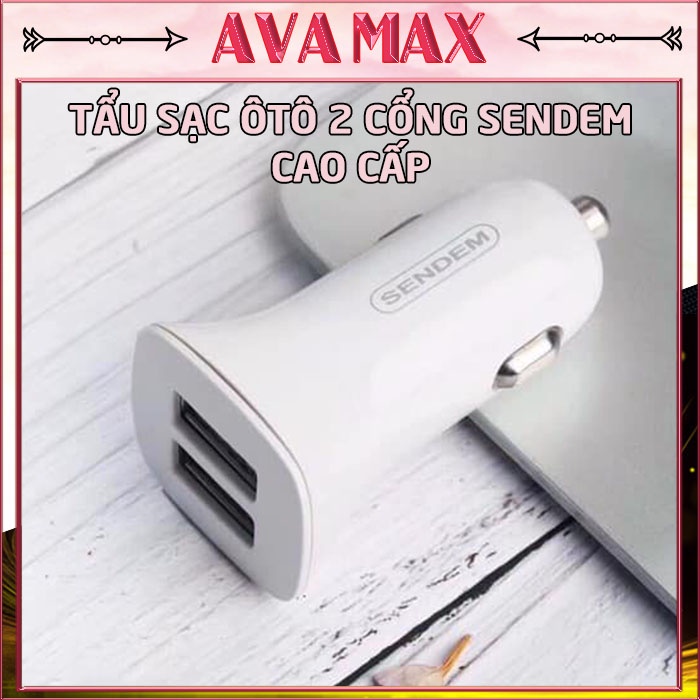 Tẩu Sạc Cốc Sạc Ô Tô 2 Cổng USB Sendem D66 Chính Hãng Cao Cấp