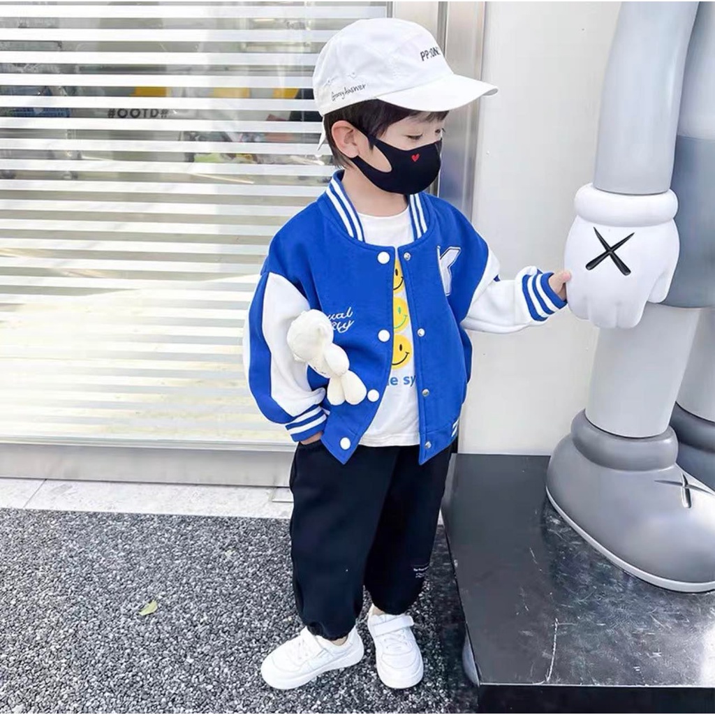 A411 - Áo khoác nhẹ Bomber Hm xanh coban cho bé