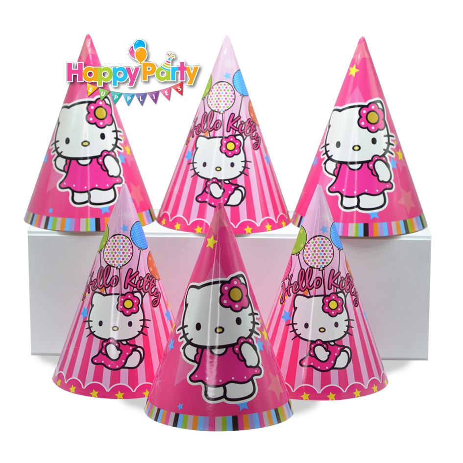 Set trang trí sinh nhật bé gái Bộ phụ kiện chủ đề Kitty mini - mega - Happy birthday thôi nôi cho bé