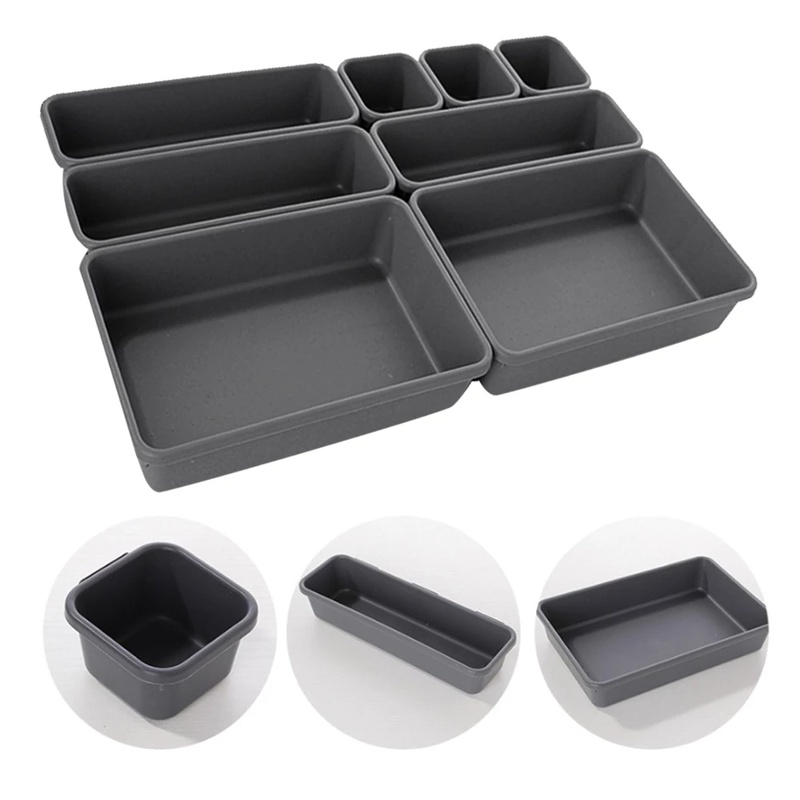 Set 8 khay nhựa đựng đồ nhỏ gọn đa năng tiện lợi