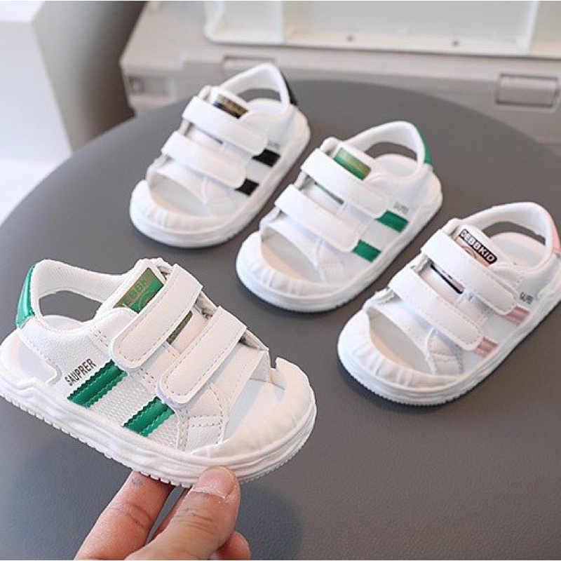 Giầy sandal thể thao cho bé trai, bé gái - dép quai hậu chống vấp bảo vệ chân đế êm có 2 quai dán lưới thoáng khí A203