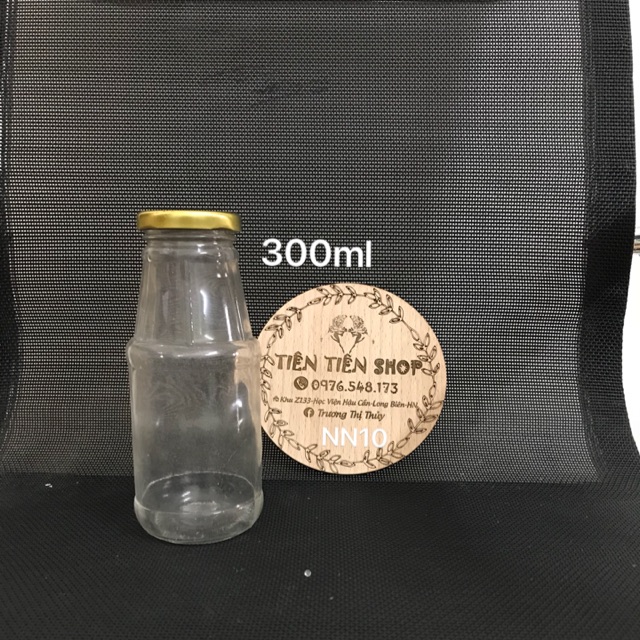 Chai thuỷ tinh 300ml nắp thiếc vàng