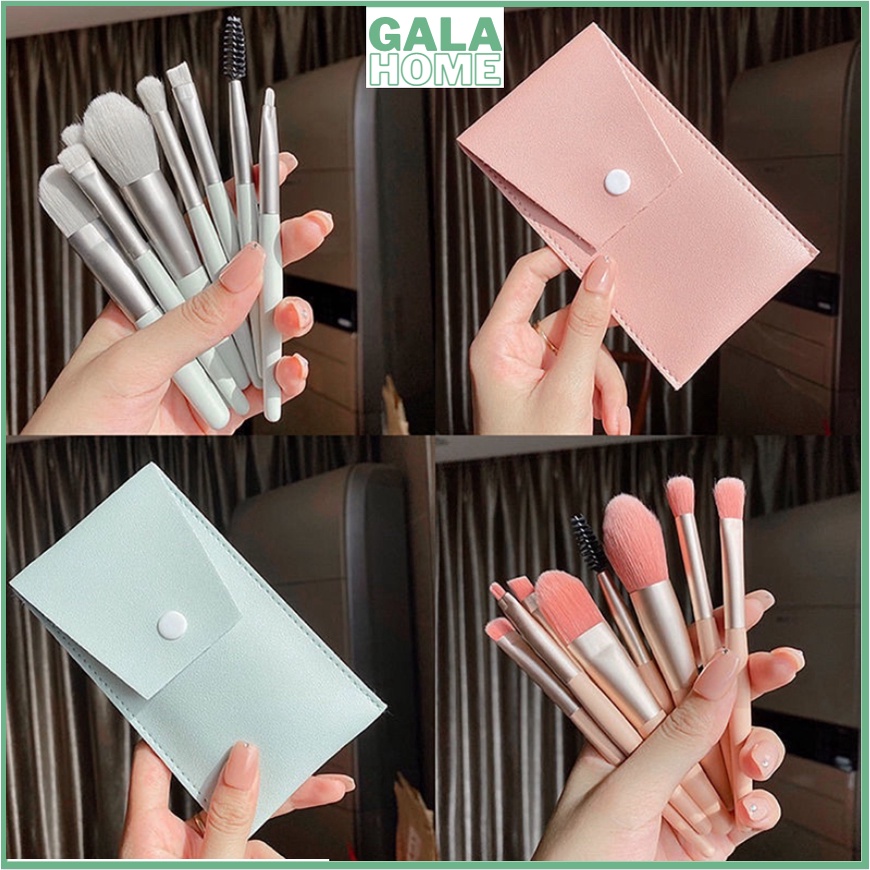 Bộ cọ Make up cá nhân 8 cây mềm mại đi kèm bao da / túi zip GALA HOME