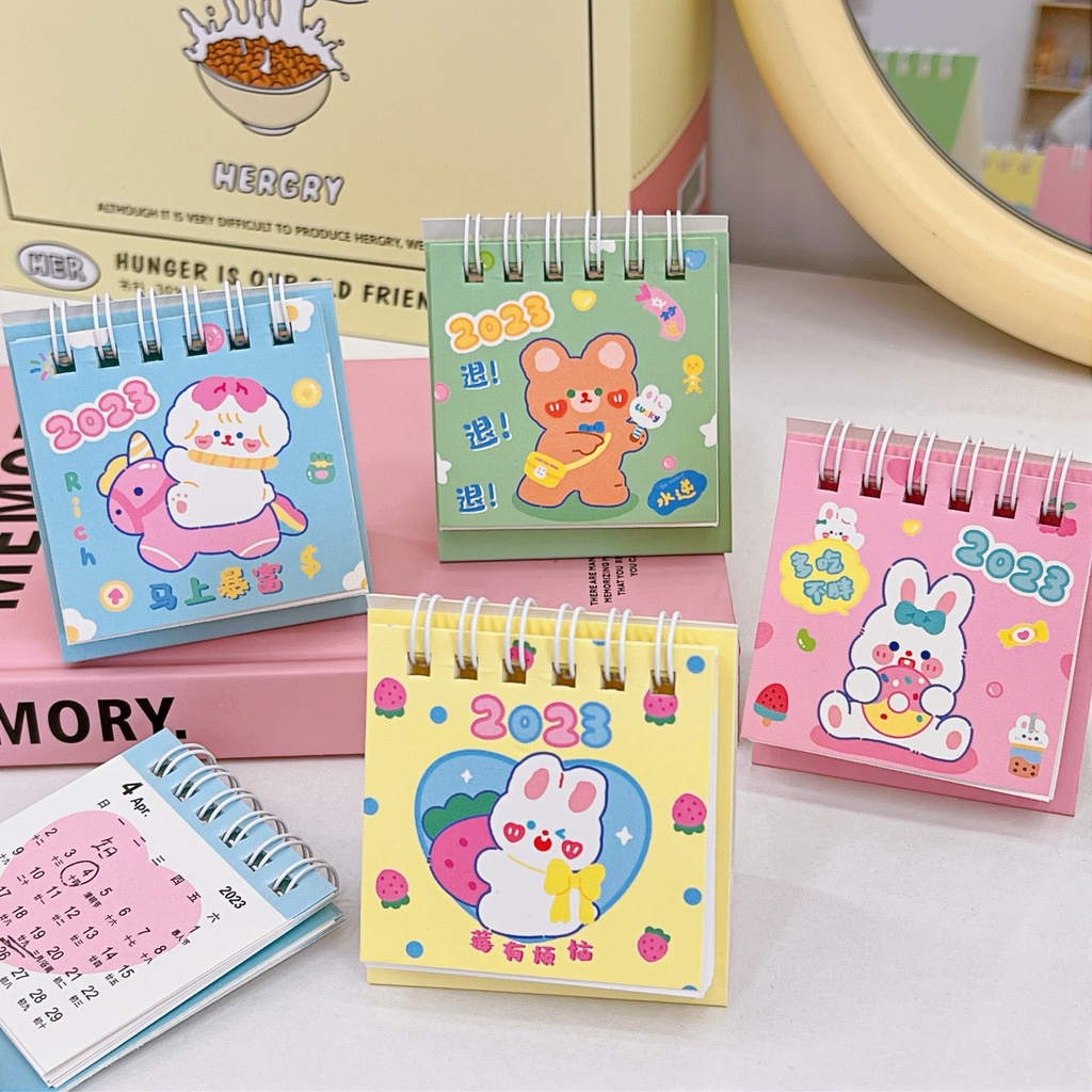 Lịch Để Bàn Mini Năm 2023 Họa Tiết Hoạt Hình Dễ Thương YOS
