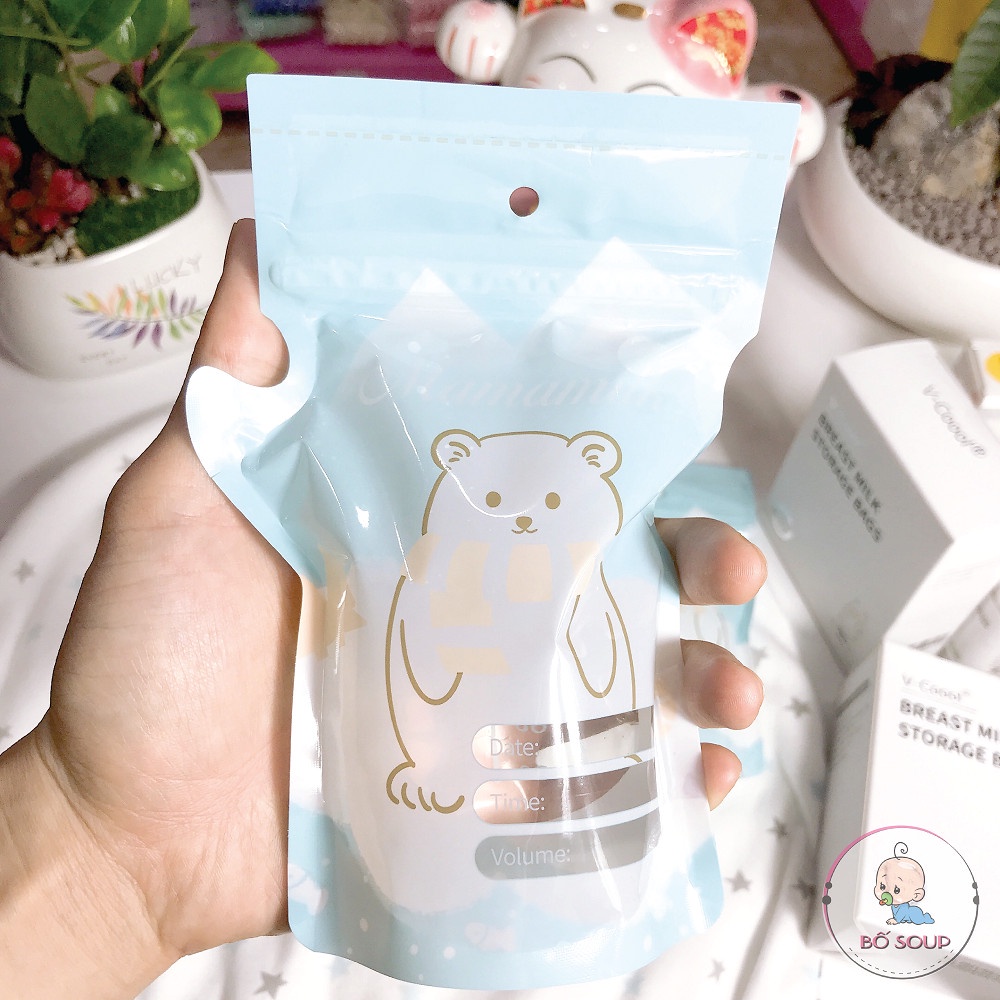 Túi trữ sữa Vcoool cao cấp hộp 30 túi 180ml có vòi rót tiện lợi Shop Bố Soup