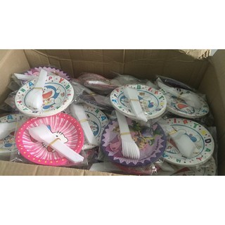Dĩa Bánh Kem (Bộ 10 dĩa + 10 muỗn)