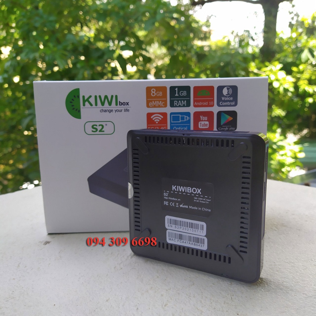 Kiwibox S2+ xem youtube trên tivi, tích hợp cổng quang, android 10, điều khiển giọng nói, Kiwibox S2 Plus, voice control