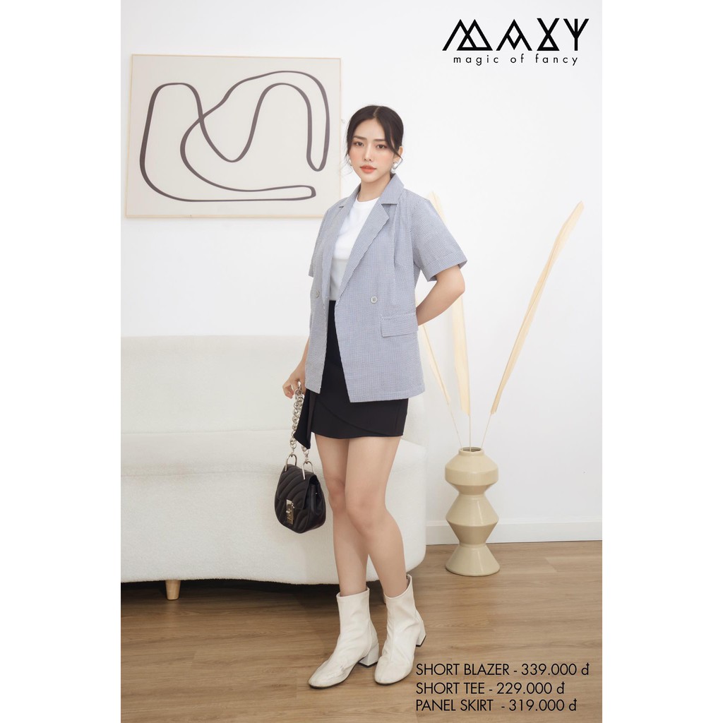 Áo blazer tay ngắn sọc caro đen short blazer black caro Maxy Workshop | BigBuy360 - bigbuy360.vn