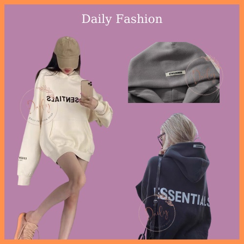 Áo Hoodie Nỉ Lót Bông Loại 1 Siêu Dày Dặn Ấm Áp Có Mũ In Chữ Form Rộng 2022 Daily