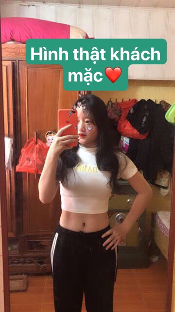 (Có hình thật) ÁO CROPTOP CỔ LỌ THÊU CHỮ BABY 5 MÀU | BigBuy360 - bigbuy360.vn