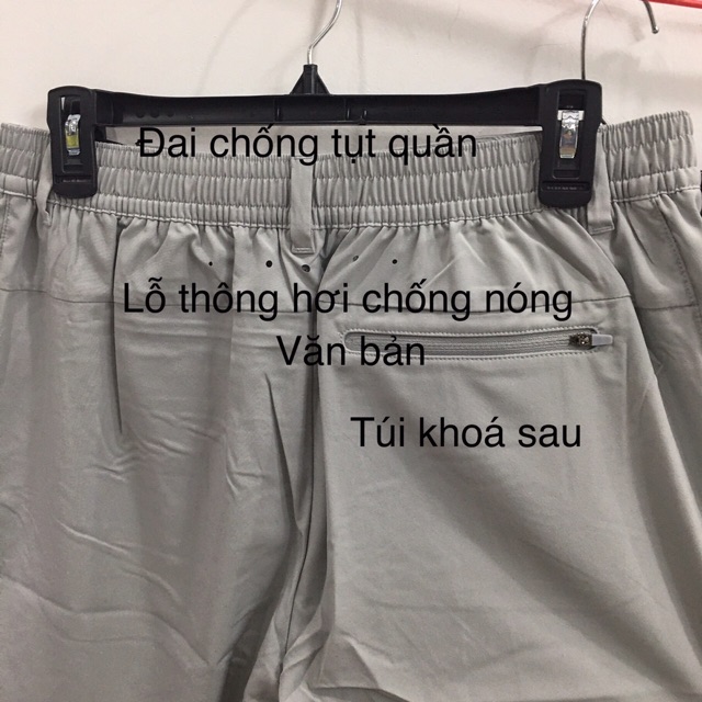 Quần short gió nam thể thao ARISTINO cạp một nửa chun, có khuy khóa kéo tiện lợi aso021s9- reguler