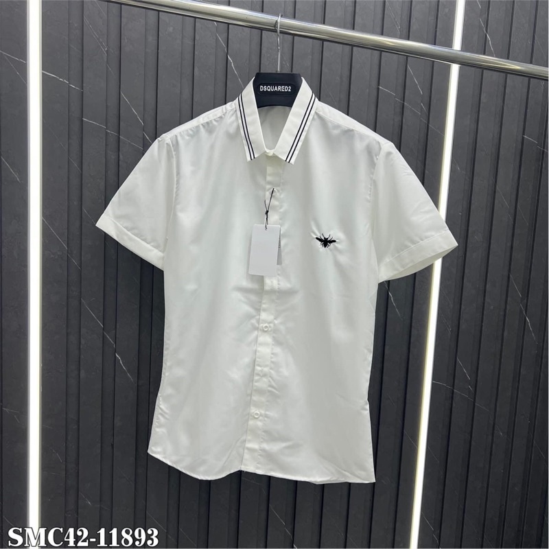 Áo sơ mi cộc tay thêu nhện trước ngực